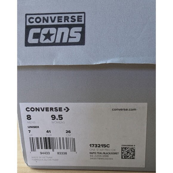 Converse Sean Pablo One Star Pro x Paradise Rapid Teal Unisex Suede Shoes W9.5 - Picture 13 of 14